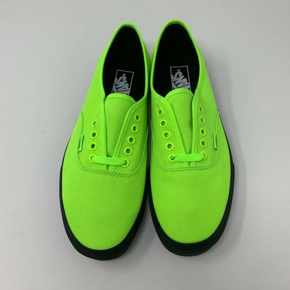 Vans Authentic Neon Green Black Outsole Lace Up - Picture 3 of 6